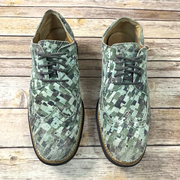 Cole Haan LunarGrand Mens Green Pixel Camouflage Wingtip Oxford Shoes 9.5M main image 6